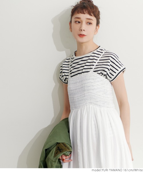 coca（coca）（コカ）の「サロペットスカート（ジャンパースカート・レディース・ホワイト・ONE SIZE）」の2枚目の写真