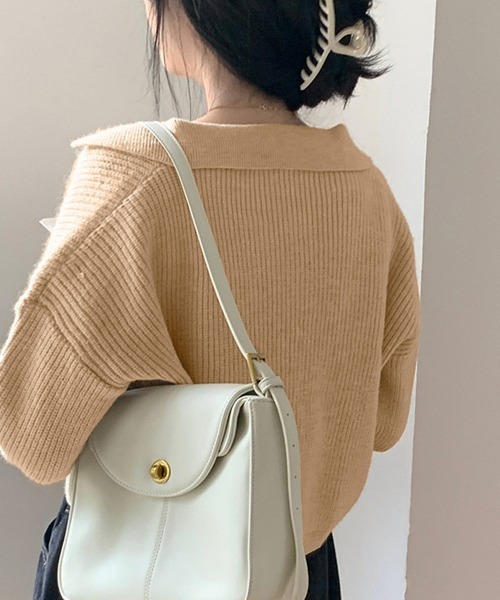 Miniministore(ミニミニストア)の「ショート丈ニット カーディガン トップス(カーディガン/ボレロ・レディース・ブラウン/ダークグレー/ベージュ・FREE)」の6枚目の写真