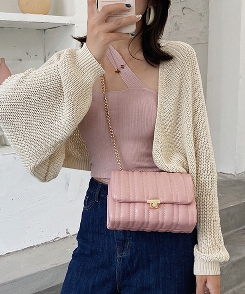 Miniministore（ミニミニストア）の「スクエア 斜め掛けかばん レザー調（ショルダーバッグ・レディース・アイボリー/グレー/ピンク/ブラック・FREE）」の11枚目の写真
