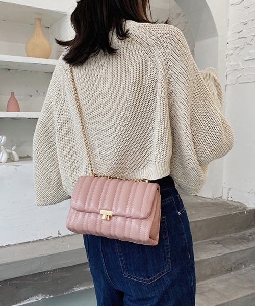 Miniministore（ミニミニストア）の「スクエア 斜め掛けかばん レザー調（ショルダーバッグ・レディース・アイボリー/グレー/ピンク/ブラック・FREE）」の12枚目の写真