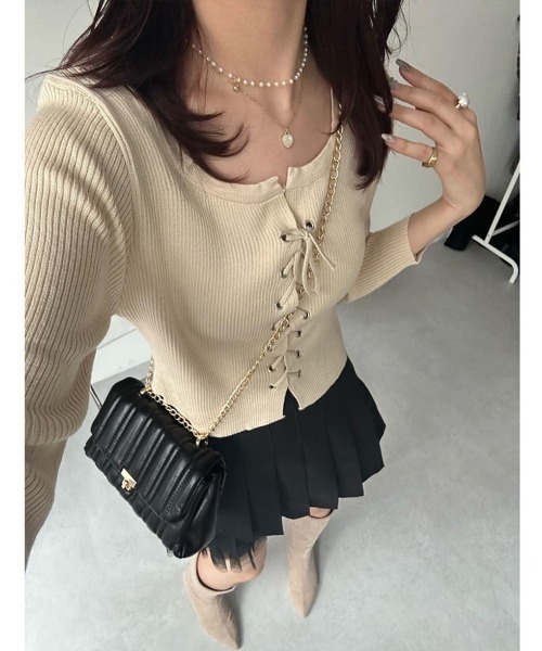 Miniministore（ミニミニストア）の「スクエア 斜め掛けかばん レザー調（ショルダーバッグ・レディース・アイボリー/グレー/ピンク/ブラック・FREE）」の22枚目の写真