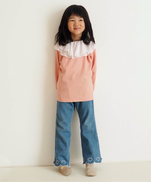 apres les cours(アプレレクール)の「【WEB限定】フリル衿ワッフルTシャツ(Tシャツ/カットソー・キッズ・オレンジ/ラベンダー/その他2/ドット・90/100/110/120/80/130/140)」の5枚目の写真