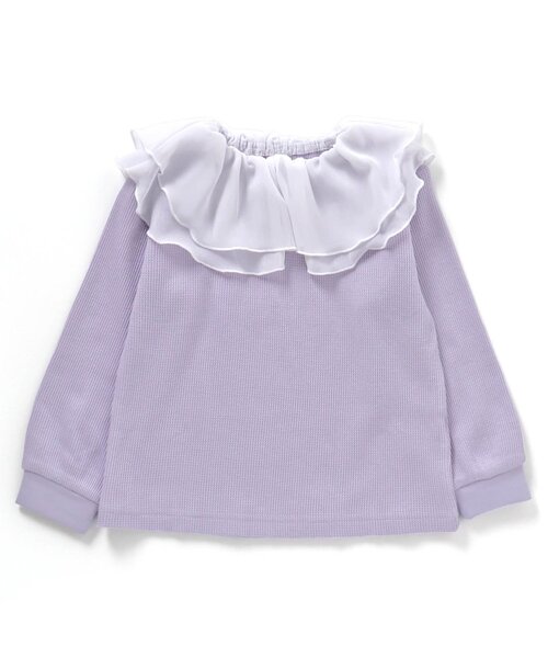 apres les cours(アプレレクール)の「【WEB限定】フリル衿ワッフルTシャツ(Tシャツ/カットソー・キッズ・オレンジ/ラベンダー/その他2/ドット・90/100/110/120/80/130/140)」の11枚目の写真