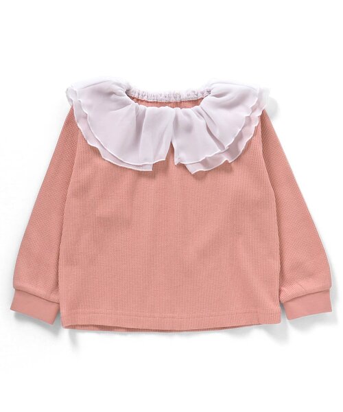 apres les cours(アプレレクール)の「【WEB限定】フリル衿ワッフルTシャツ(Tシャツ/カットソー・キッズ・オレンジ/ラベンダー/その他2/ドット・90/100/110/120/80/130/140)」の12枚目の写真