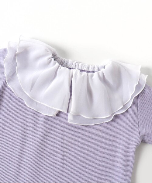 apres les cours(アプレレクール)の「【WEB限定】フリル衿ワッフルTシャツ(Tシャツ/カットソー・キッズ・オレンジ/ラベンダー/その他2/ドット・90/100/110/120/80/130/140)」の13枚目の写真