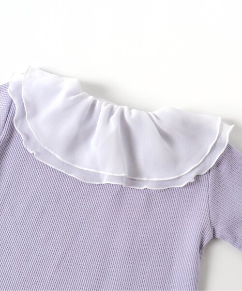 apres les cours(アプレレクール)の「【WEB限定】フリル衿ワッフルTシャツ(Tシャツ/カットソー・キッズ・オレンジ/ラベンダー/その他2/ドット・90/100/110/120/80/130/140)」の14枚目の写真