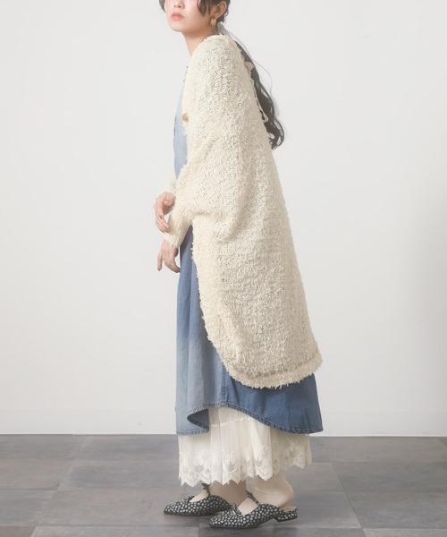 somari imagination（ソマリ イマジネーション）の「『テープヤーンモモンガカーデ』（カーディガン/ボレロ・レディース・アイボリー/チャコール・FREE）」の6枚目の写真