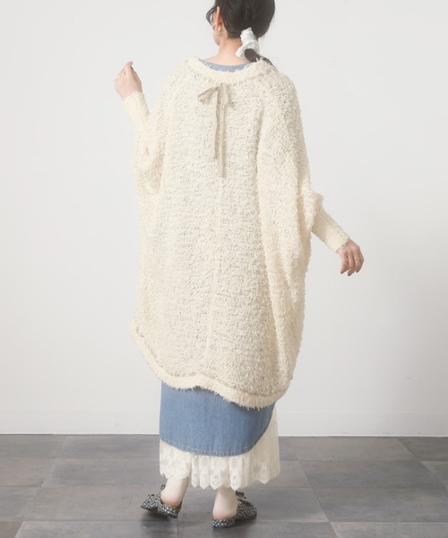 somari imagination（ソマリ イマジネーション）の「『テープヤーンモモンガカーデ』（カーディガン/ボレロ・レディース・アイボリー/チャコール・FREE）」の5枚目の写真