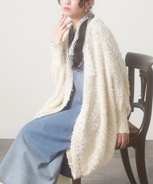 somari imagination（ソマリ イマジネーション）の「『テープヤーンモモンガカーデ』（カーディガン/ボレロ・レディース・アイボリー/チャコール・FREE）」の8枚目の写真