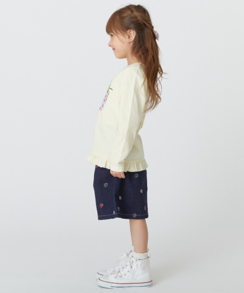 HAKKA KIDS（ハッカキッズ）の「いちご刺繍ストレッチデニムキュロットスカート（デニムスカート・キッズ・ブルー/ネイビー・110cm/120cm/130cm/100cm）」の7枚目の写真