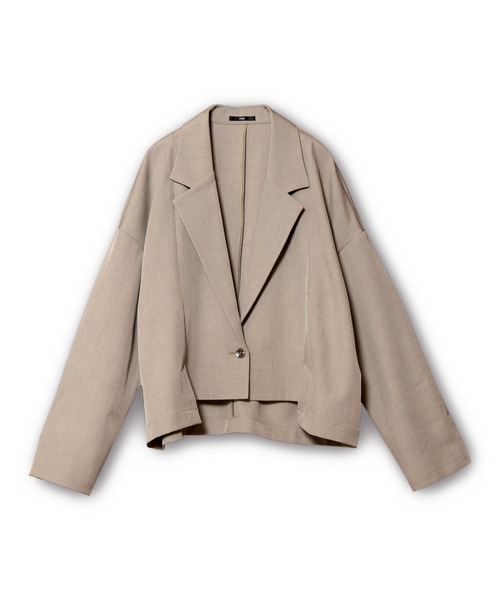 OSMOSIS(オズモーシス)の「ショートジャケット(テーラードジャケット・レディース・ネイビー/ブラック/ベージュ・ONE SIZE)」の6枚目の写真