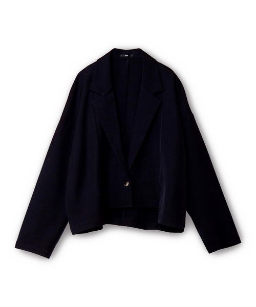 OSMOSIS(オズモーシス)の「ショートジャケット(テーラードジャケット・レディース・ネイビー/ブラック/ベージュ・ONE SIZE)」の5枚目の写真