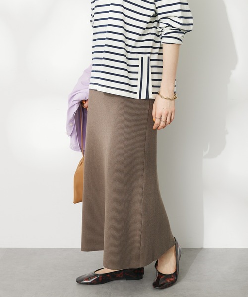 CRAFT STANDARD BOUTIQUE(クラフトスタンダードブティック)の「アンチピリングリブニットスカート(スカート・レディース・ブルー/ブラック/ブラウン・M/L)」の3枚目の写真