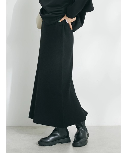 CRAFT STANDARD BOUTIQUE(クラフトスタンダードブティック)の「アンチピリングリブニットスカート(スカート・レディース・ブルー/ブラック/ブラウン・M/L)」の6枚目の写真