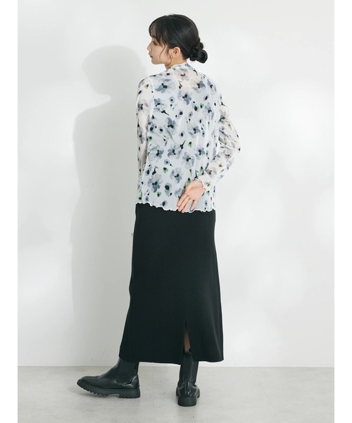 CRAFT STANDARD BOUTIQUE(クラフトスタンダードブティック)の「アンチピリングリブニットスカート(スカート・レディース・ブルー/ブラック/ブラウン・M/L)」の9枚目の写真