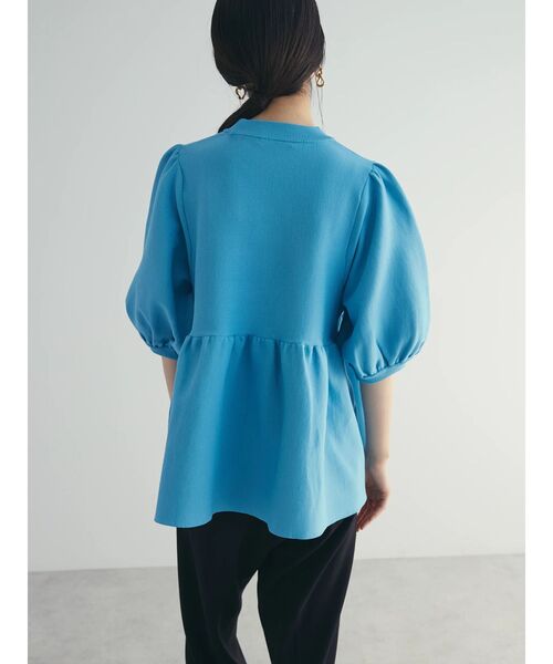 armonia(アルモニーア)の「a.ウエストギャザー袖ボリュームニット(ニット/セーター・レディース・ブラック/ブルー/グレー/アイボリー・FREE)」の6枚目の写真