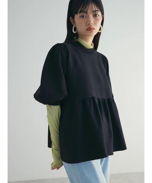 armonia(アルモニーア)の「a.ウエストギャザー袖ボリュームニット(ニット/セーター・レディース・ブラック/ブルー/グレー/アイボリー・FREE)」の3枚目の写真