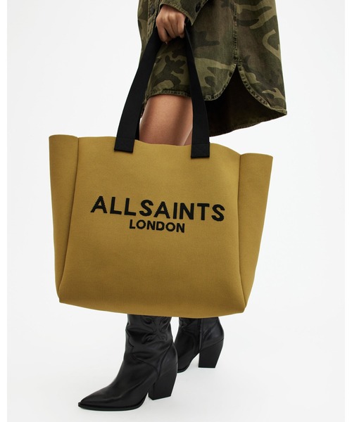 ALLSAINTS（オールセインツ）の「IZZY LOGO PRINT KNITTED TOTE BAG | IZZY ロゴ プリント ニット トート バッグ（トートバッグ・レディース・グリーン系その他・ONE SIZE）」の9枚目の写真