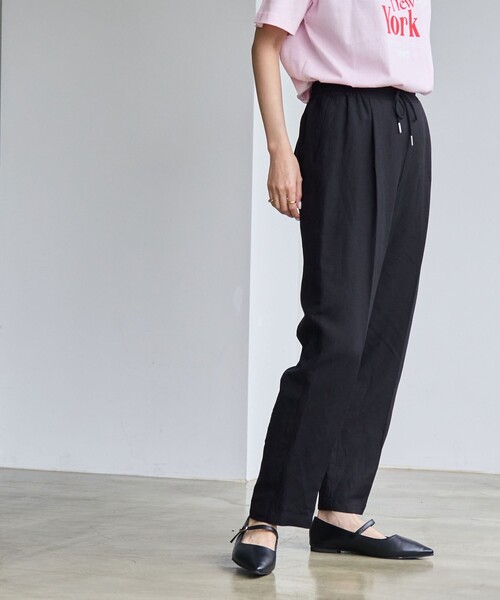 coen(コーエン)の「接触冷感リネンレーヨンテーパードパンツ(スラックス・レディース・ブラック/ネイビー/オレンジ系その他/オリーブ/ナチュラル・S/M/L)」の13枚目の写真