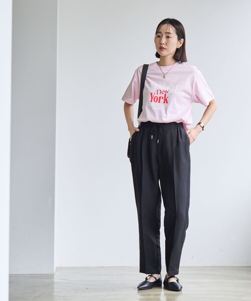 coen(コーエン)の「接触冷感リネンレーヨンテーパードパンツ(スラックス・レディース・ブラック/ネイビー/オレンジ系その他/オリーブ/ナチュラル・S/M/L)」の16枚目の写真