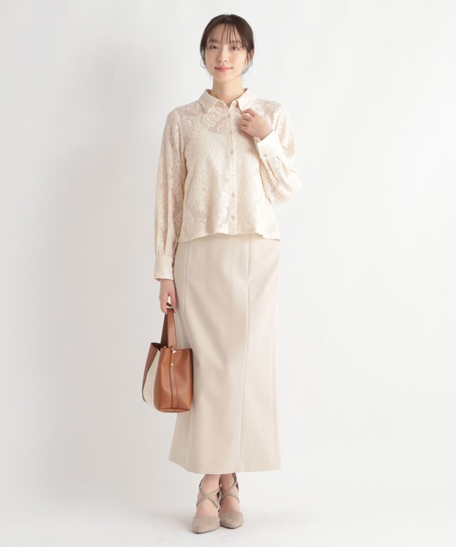Andemiu(アンデミュウ)の「スリットIラインスカート111756(スカート・レディース・アイボリー/ブルー/ブラック/カーキ・SMALL/MEDIUM)」の7枚目の写真