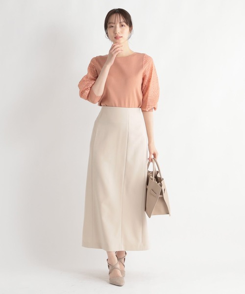 Andemiu(アンデミュウ)の「スリットIラインスカート111756(スカート・レディース・アイボリー/ブルー/ブラック/カーキ・SMALL/MEDIUM)」の8枚目の写真