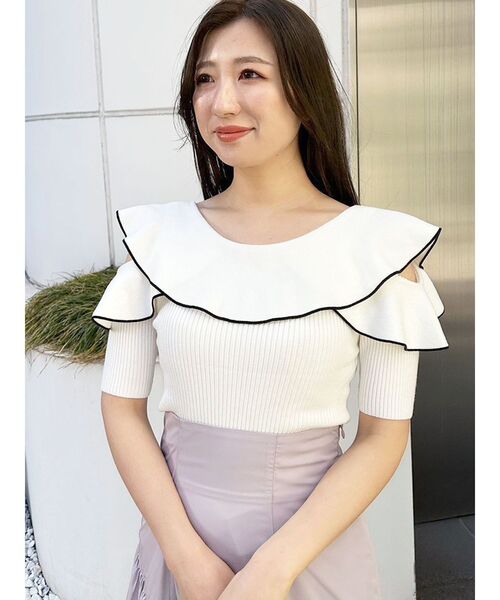 MERCURYDUO（マーキュリーデュオ）の「オープンショルダーラッフル