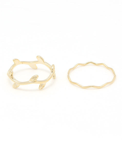 SMELLY(スメリー)の「SMELLY 2リングセット(リング・レディース・ゴールド・ONE)」の1枚目の写真