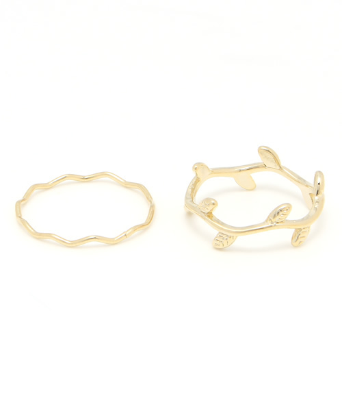 SMELLY(スメリー)の「SMELLY 2リングセット(リング・レディース・ゴールド・ONE)」の2枚目の写真