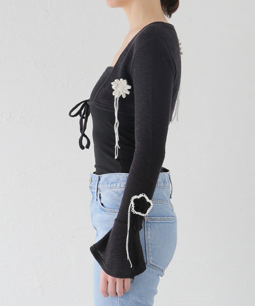 KIJUN Sophie bolero カーディガン ホワイト KIJUN SOPHIE Bolero Cardigan Ivory - メルカリ