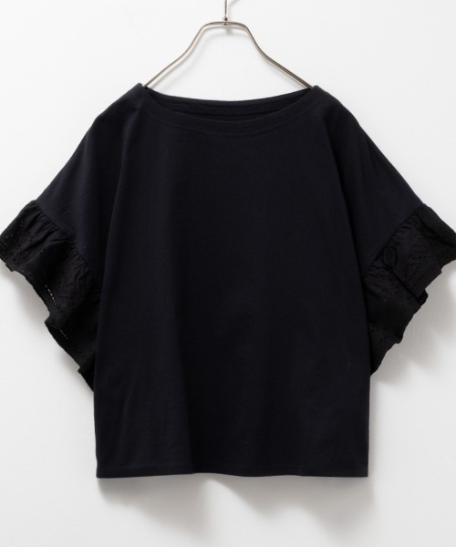 Howdy Marie(ハウディ―マリー)の「Howdy Marie ハウディーマリー 袖フリルTシャツ(Tシャツ/カットソー・レディース・ブラック/イエロー系その他/サックスブルー/ホワイト・フリー)」の16枚目の写真