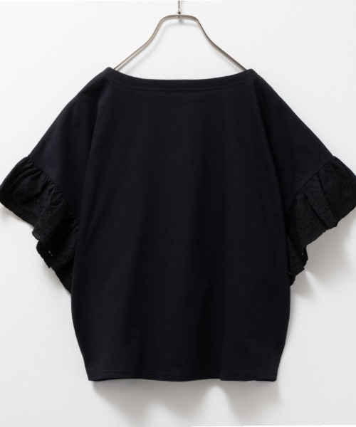 Howdy Marie(ハウディ―マリー)の「Howdy Marie ハウディーマリー 袖フリルTシャツ(Tシャツ/カットソー・レディース・ブラック/イエロー系その他/サックスブルー/ホワイト・フリー)」の5枚目の写真