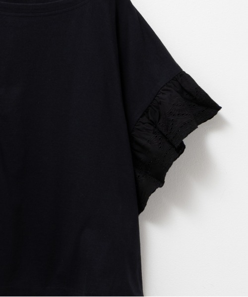 Howdy Marie(ハウディ―マリー)の「Howdy Marie ハウディーマリー 袖フリルTシャツ(Tシャツ/カットソー・レディース・ブラック/イエロー系その他/サックスブルー/ホワイト・フリー)」の7枚目の写真