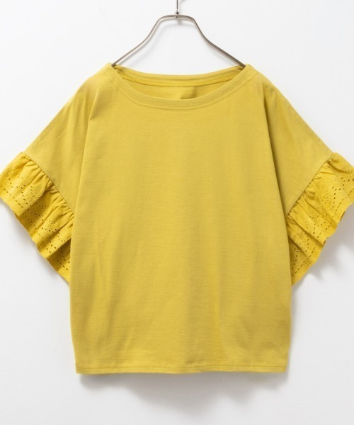 Howdy Marie(ハウディ―マリー)の「Howdy Marie ハウディーマリー 袖フリルTシャツ(Tシャツ/カットソー・レディース・ブラック/イエロー系その他/サックスブルー/ホワイト・フリー)」の10枚目の写真