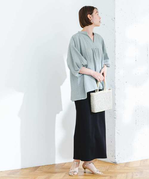 F by ROSSO（エフバイロッソ）の「『UR TECH』F by ROSSO　イージーリネンボリュームブラウス（シャツ/ブラウス・レディース・ミント/グリーン系その他/ネイビー/オフホワイト/ピンク・FREE）」の19枚目の写真
