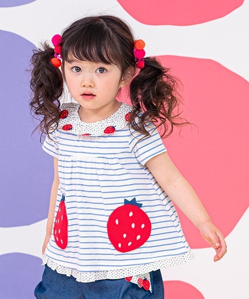 baby cheer（ベイビーチアー）の「いちごポケットTシャツ（T
