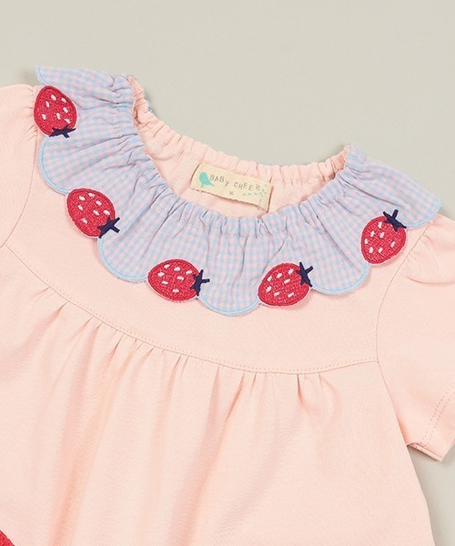 baby cheer（ベイビーチアー）の「いちごポケットTシャツ（Tシャツ/カットソー・キッズ・オフホワイト/ライトピンク/サックスブルー・90cm/80ｃｍ/100cm/120cm/110cm）」の6枚目の写真