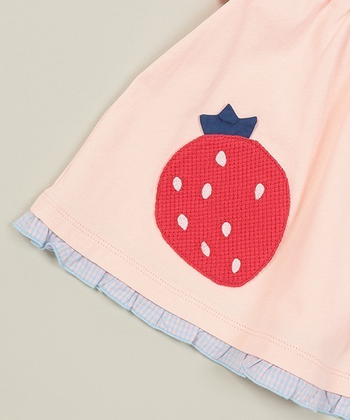 baby cheer（ベイビーチアー）の「いちごポケットTシャツ（Tシャツ/カットソー・キッズ・オフホワイト/ライトピンク/サックスブルー・90cm/80ｃｍ/100cm/120cm/110cm）」の9枚目の写真