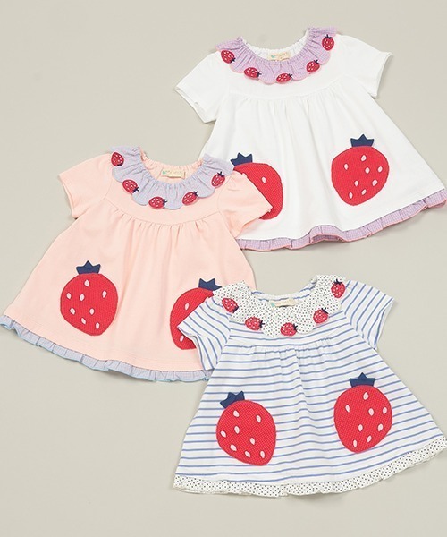 baby cheer（ベイビーチアー）の「いちごポケットTシャツ（T