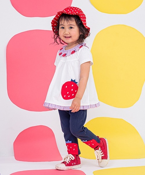 baby cheer（ベイビーチアー）の「いちごポケットTシャツ（T
