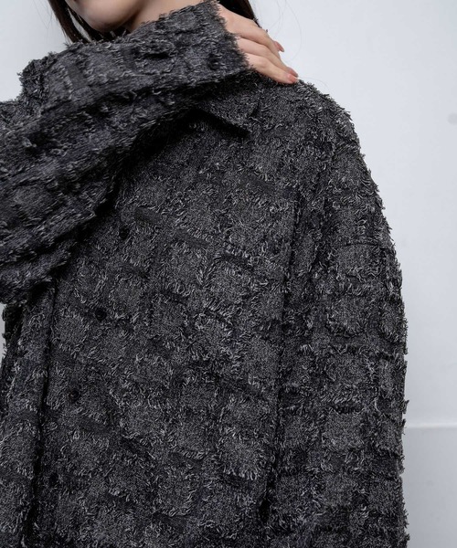 Nora Lily（ノラリリー）の「【Nora Lily】シャギーチェック 長袖シャツ（シャツ/ブラウス・メンズ・グレー・FREE）」の2枚目の写真