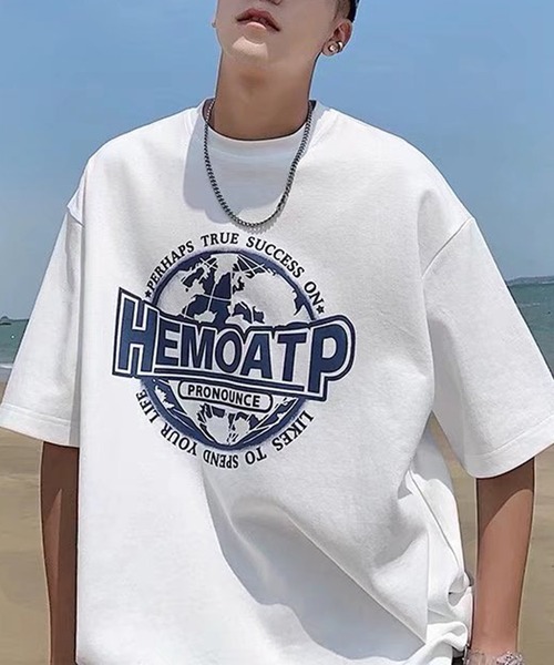 SHEPP（シープ）の「サークルロゴモチーフ ビッグTシャツ（Tシャツ/カットソー・メンズ・ホワイト/ブラック/グレー・S/M/L）」の2枚目の写真