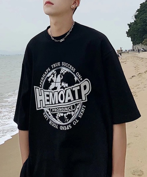 SHEPP（シープ）の「サークルロゴモチーフ ビッグTシャツ（Tシャツ/カットソー・メンズ・ホワイト/ブラック/グレー・S/M/L）」の6枚目の写真