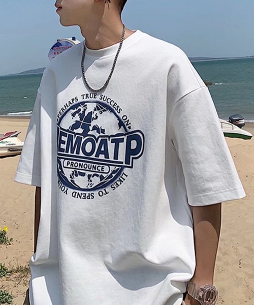 SHEPP（シープ）の「サークルロゴモチーフ ビッグTシャツ（Tシャツ/カットソー・メンズ・ホワイト/ブラック/グレー・S/M/L）」の5枚目の写真