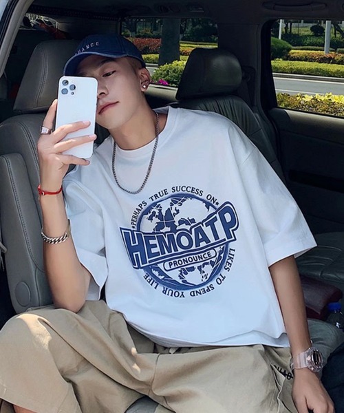 SHEPP（シープ）の「サークルロゴモチーフ ビッグTシャツ（Tシャツ/カットソー・メンズ・ホワイト/ブラック/グレー・S/M/L）」の4枚目の写真