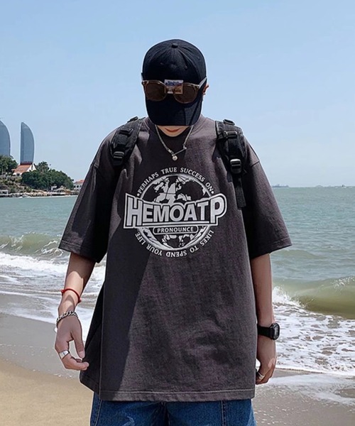 SHEPP（シープ）の「サークルロゴモチーフ ビッグTシャツ（Tシャツ/カットソー・メンズ・ホワイト/ブラック/グレー・S/M/L）」の8枚目の写真
