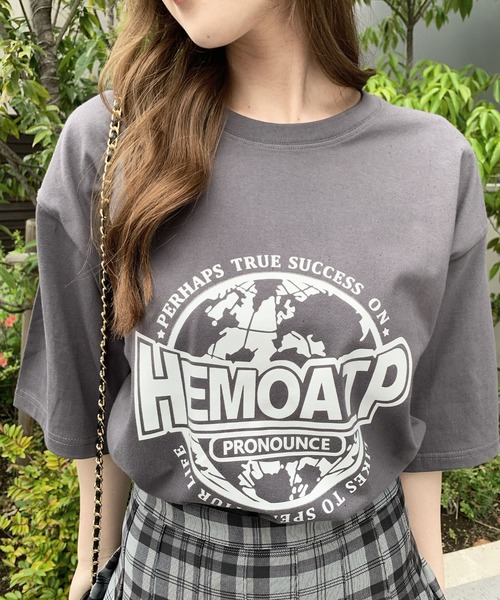 SHEPP（シープ）の「サークルロゴモチーフ ビッグTシャツ（Tシャツ/カットソー・メンズ・ホワイト/ブラック/グレー・S/M/L）」の14枚目の写真