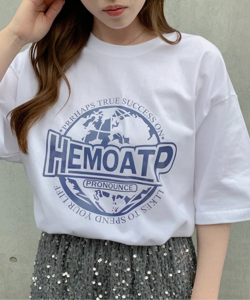 SHEPP（シープ）の「サークルロゴモチーフ ビッグTシャツ（Tシャツ/カットソー・メンズ・ホワイト/ブラック/グレー・S/M/L）」の10枚目の写真