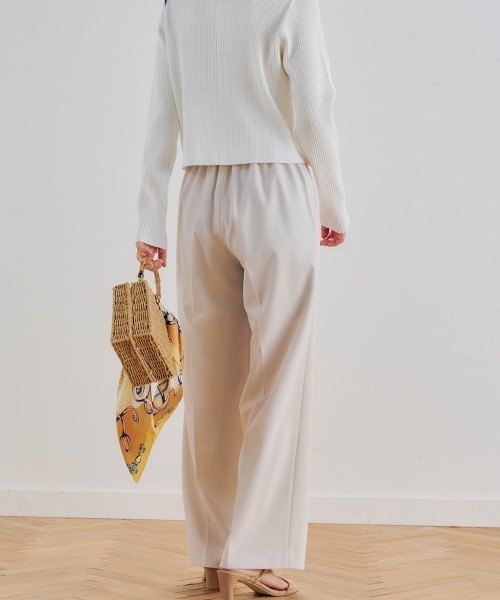Droite lautreamont（ドロワットロートレアモン）の「リネンライクワイドパンツ≪洗濯機で洗える≫（スラックス・レディース・ベージュ/ライトグレー・M/S）」の11枚目の写真