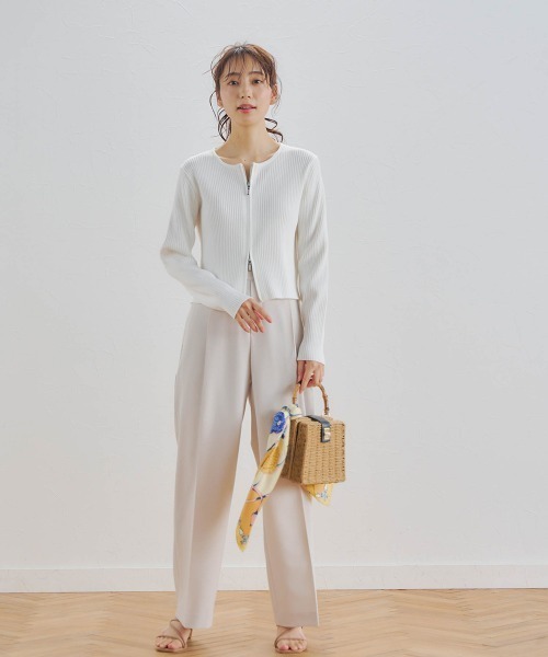 Droite lautreamont（ドロワットロートレアモン）の「リネンライクワイドパンツ≪洗濯機で洗える≫（スラックス・レディース・ベージュ/ライトグレー・M/S）」の15枚目の写真